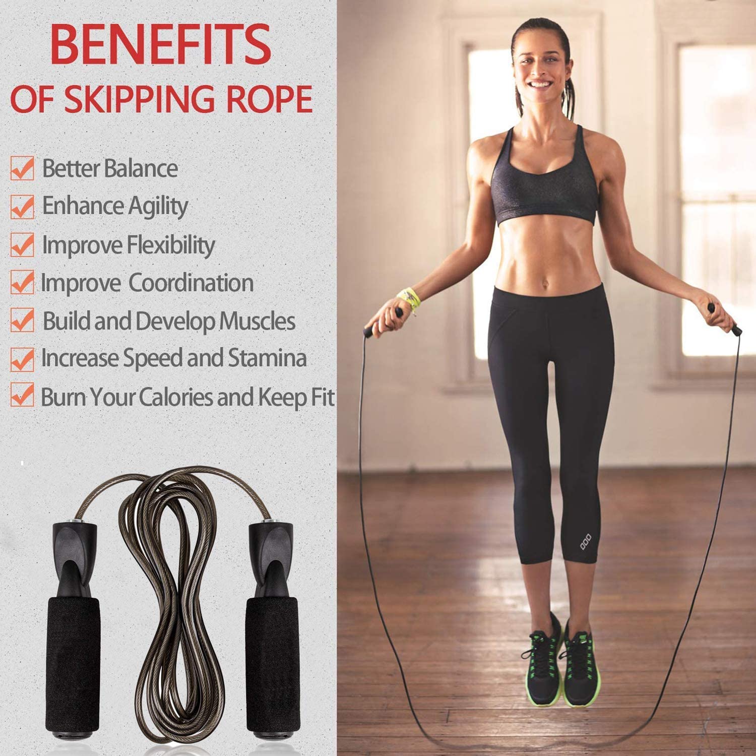 Regulowana profesjonalna skaka – Crossfit No Equipment Workouts recenzja i cena